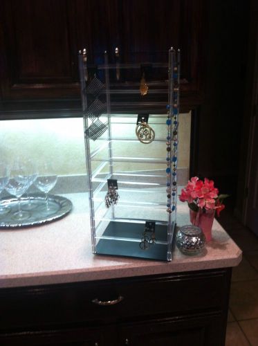 Rotating acrylic clear jewelry organizer display stand earrings for sale
