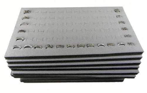 12 GRAY RING DISPLAY PADS INSERTS JEWELRY INSERT PAD 72 SLOTS RINGS TRAVEL GREY