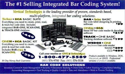 Vertical Technologies - Scan One system Vintage Barcode Reader
