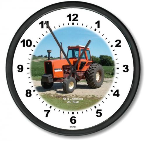 New ALLIS CHALMERS Model 7050 Wall Clock 10&#034; Round Vintage Farmer Vehicle