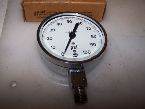 NEW US 0-100 PSI STAINLESS STEEL PRESSURE GAUGE 3&#034; DIAL