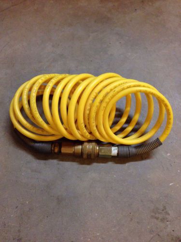 1/4&#034; 10ft coiled air hose w/ fittings for sale