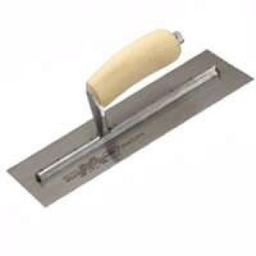 Marshalltown 12 in. x 4 in. Curved Wood Handle Finishing Trowel-MXS62