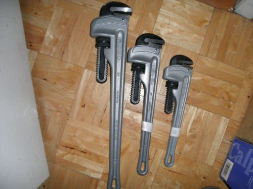 Ridgid Aluminum Pipe Wrench lot of 3 set 814 818 824 new as shown 14 18 24