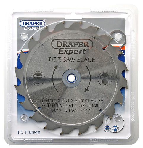 Draper expert tct circular mitre saw blade 184mm 30 / 28.6 / 20 / 16mm bore 20t for sale