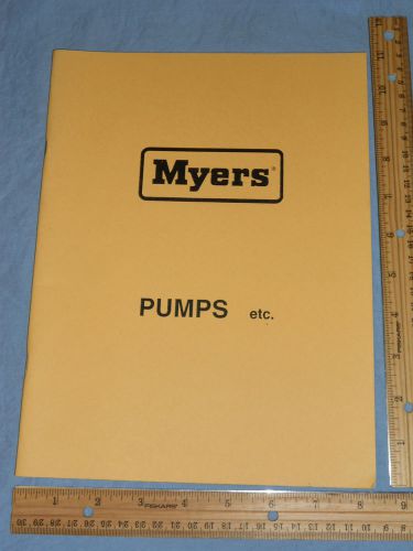 MYERS Catalog/Parts List Jet - Cectrifugal - Shallow Well Pumps Information