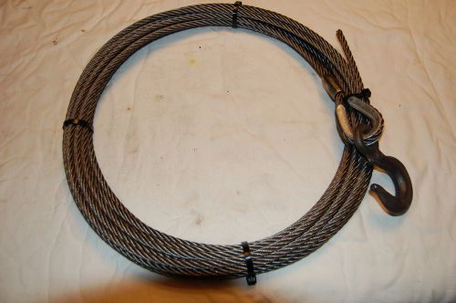 3/8&#034; x 50 winch cable fiber core with 1-1/2 ton cm hook for wrecker and tow for sale