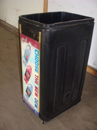 Soda pop energy drink cooler with drain on castor for sale