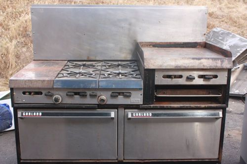 Garland 60&#034; oven with 12&#034; Hot Plate, 4 Burners, and 24&#034; Griddle/Broiler- Used