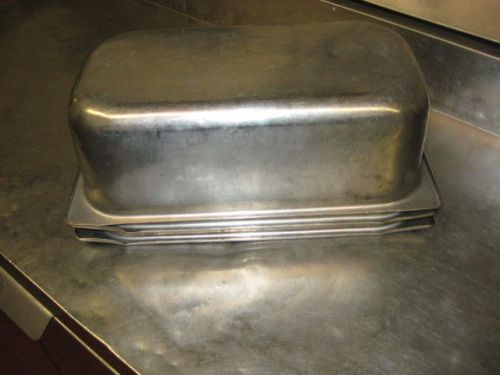Three 1/3 stainless steel pans 6 inches deep