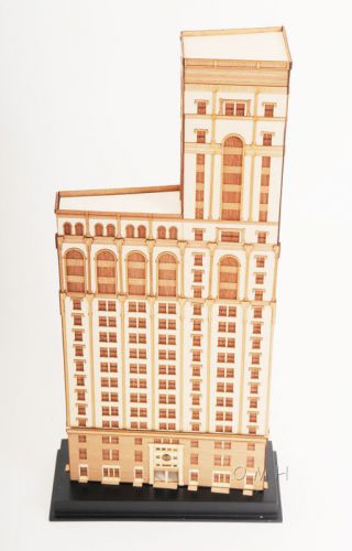 Old new york one times square building 3d architectural wooden model 21&#034; w/ case for sale