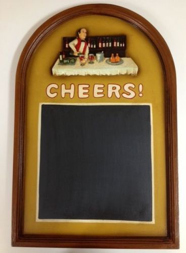 CHEERS Chef / Bar Menu Board w/ Chalkboard - Hanging Wall Sign 23&#034; x 16&#034;
