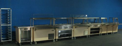 lot of 7 Delfield KH-5-NU Stainless Steel 4 Well Heated Serving Counter &amp; cold