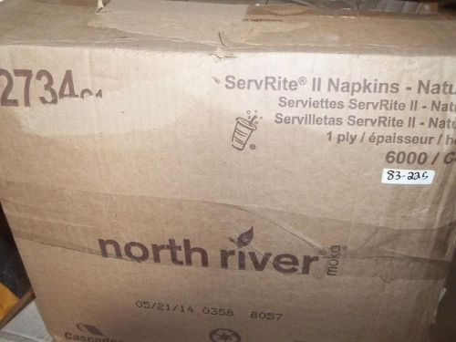QTY 5,625 North River Moka Servrite II Dispenser Napkins Natural 100% Recycled
