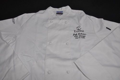 Chef&#039;s Jacket, Cook Coat, with CHARTWELLS logo, Sz LARGE  NEWCHEF UNIFORM