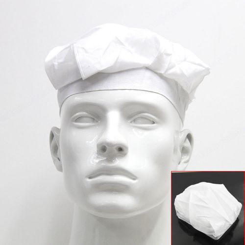 New  Protective Plain White Chef BBQ Cook Puffy Hat Fancy Dress Dust Cap