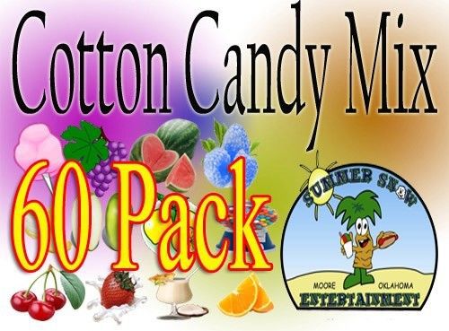 60 pack COTTON CANDY mix w/ SUGAR FLAVORING FLOSSINE FLAVORED FLOSS *Concession