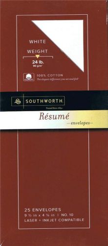 Southworth - Resume Envelopes Number 10 100% Cotton 24 lb. , 25 Pack White