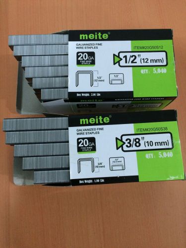 50 Series 10 Boxes  20 Ga 1/2&#034; Crown Upholstery Galv Staples 1/4&#034;-5/8&#034; By meite