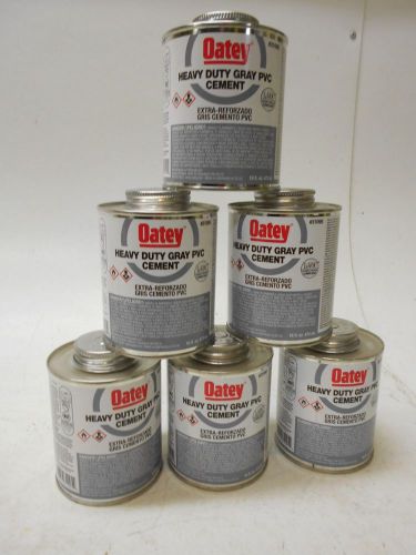 6 Cans Oatey Heavy Duty Gray PVC Cement #31095