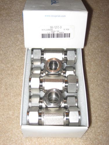 SWAGELOK (SS-1210-3) FULL BOX OF 5 NEW UNION TEE STAINLESS 3/4&#034; TUBE NEW 3 PORTS