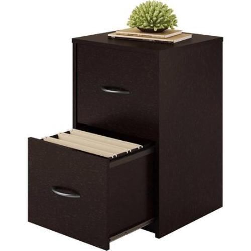 Two drawer file cabinet office home organization Black forest finish