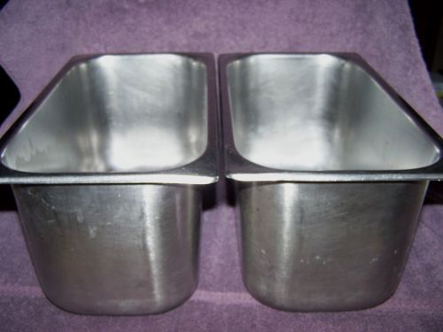 2 DURA WARE Stainless Steel Steamable Hot Cold Food Restaurant Insert Pans #7136