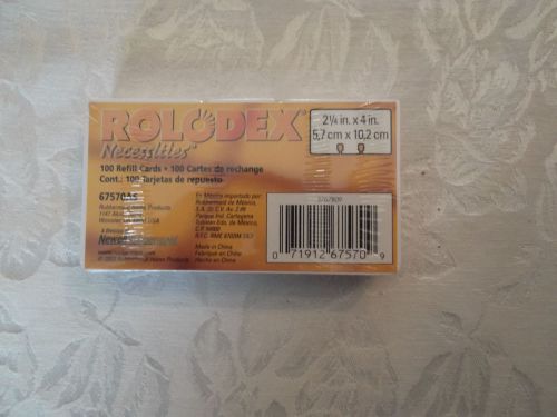 Rolodex Necessities Sealed Blank Unlined  100 Refill Cards 2 1/4&#034; x 4&#034; NIP