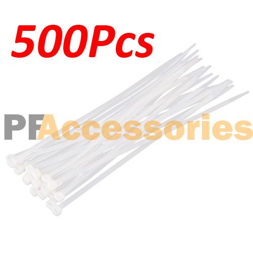 500 Pcs White 7&#034; inch Multi Purpose UV Resistant Outdoor Cable Zip Ties 40 Lbs