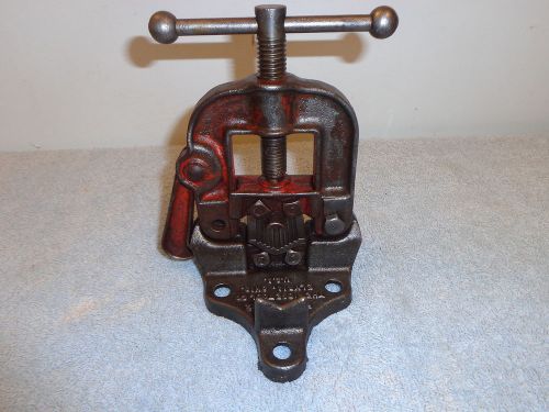 Old antique vintage small ridgid pipe vise 1 1/4 in. some cast iron tools for sale
