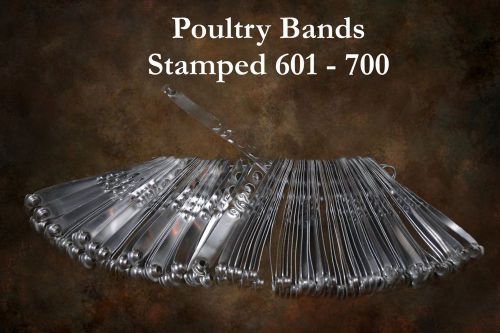 Numbered Aluminum Poultry Leg Bands (601-700)