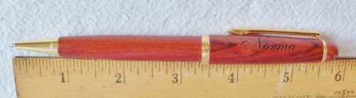 PERSONALIZED &#034;NORMA&#034; LASER ENGRAVED ALASKA &amp; EAGLE ROSEWOOD CLIP BALLPOINT PEN