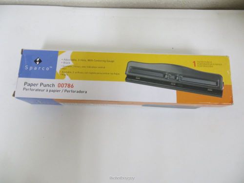 Sparco Adjustable 3 Hole Punch 1/4&#034; Size, 8-10 Sheet Capacity - 00786