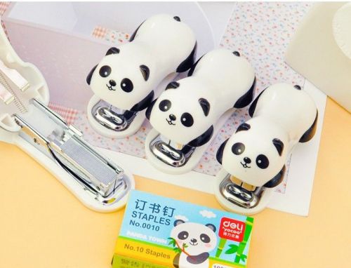 1 Mini Stapler with 1000 Staples Panda Kawaii Cute Stationery Office gift set
