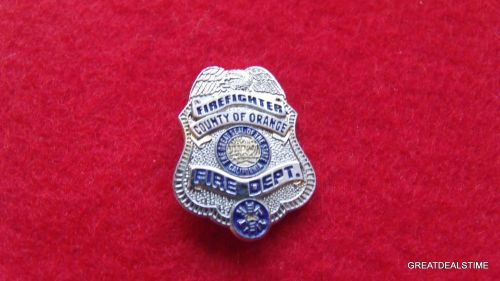 Orange county ca fire dept badge,firefighter fireman mini logo lapel pin,shield for sale