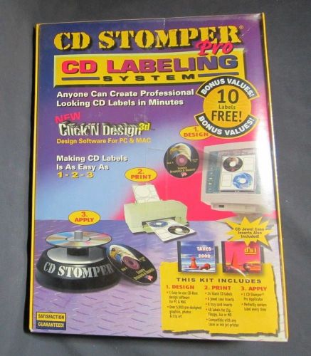 CD STOMPER PRO CD-R Labeling System - NIB- PLUS 20  FREE High Gloss Labels