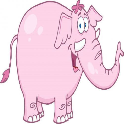 30 Custom Happy Pink Elephant Personalized Address Labels