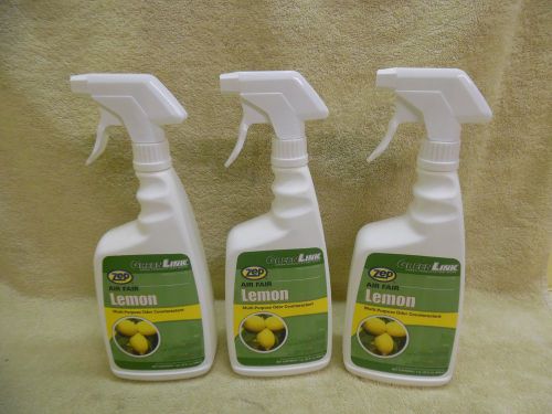 Lot of 3 greenlink zep air fair lemon multi-purpose odor counteractant 1 qt each for sale