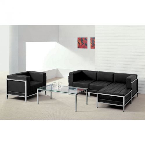 Imagination Series Black Leather Sectional &amp; Chair, 5 Pieces