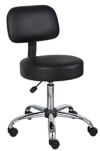 Boss Black Caressoft Medical Stool W/Back