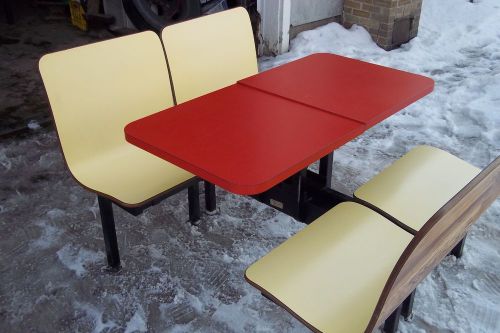 Vintage plymold booths by foldcraft gemara series yellow and red great condition for sale