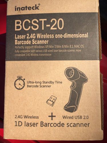 Inateck BCST-20 Laser 2.4 G Wireless Scanner - One Dimensional Barcode Scanner