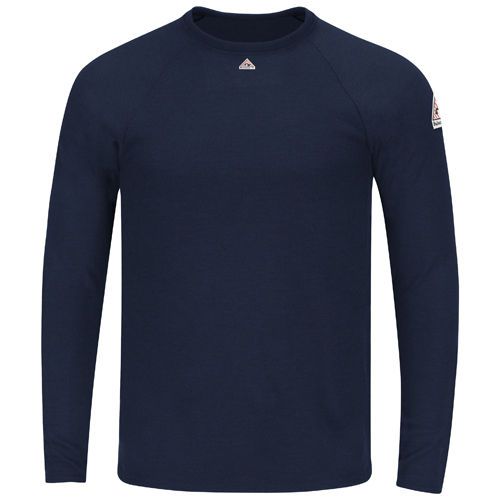 BULWARK Long Sleeve Tagless T-Shirt Uniform - Navy SMT4
