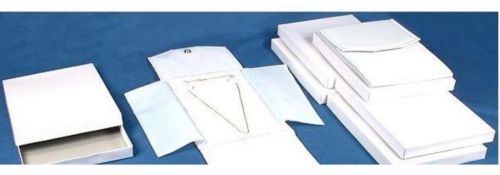 6 White Faux Leather Necklace &amp; Chain Display Folders