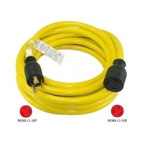 Generator extension cord 50 ft male &amp; female connector 3prong 30amp cold weather for sale