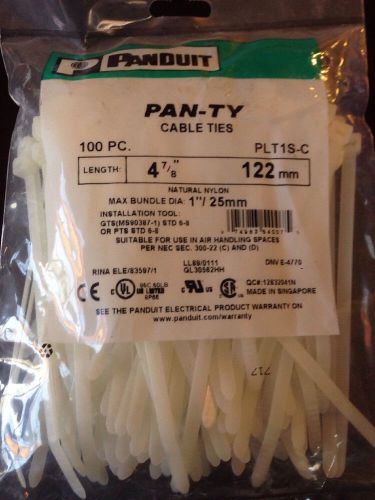 100 Panduit PLT1S-C 4-7/8&#034; Pan-Ty Cable Ties   zip tie natural