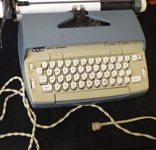 Vintage Smith Corona 12 Coronet Electric Typewriter Blue Tested