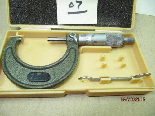 MITUTOYO 1-2&#034; OUTSID MICROMETER No103-178  .001GRAD CARBIDE TIPPED
