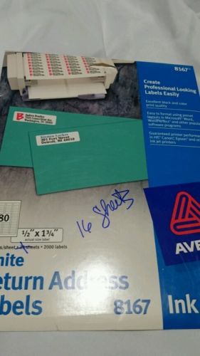 16 Sheets Avery 8167 Ink Jet White Mailing Return Address Labels Easy Peel 1440