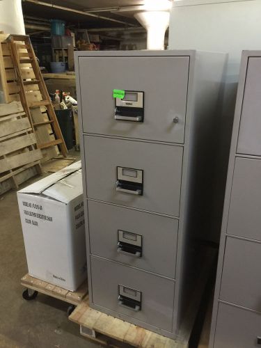 4 DRAWER LEGAL SIZE FIRE-PROOF FILE CABINET by DIEBOLD w/LOCK&amp;KEY RATING 350-1HR